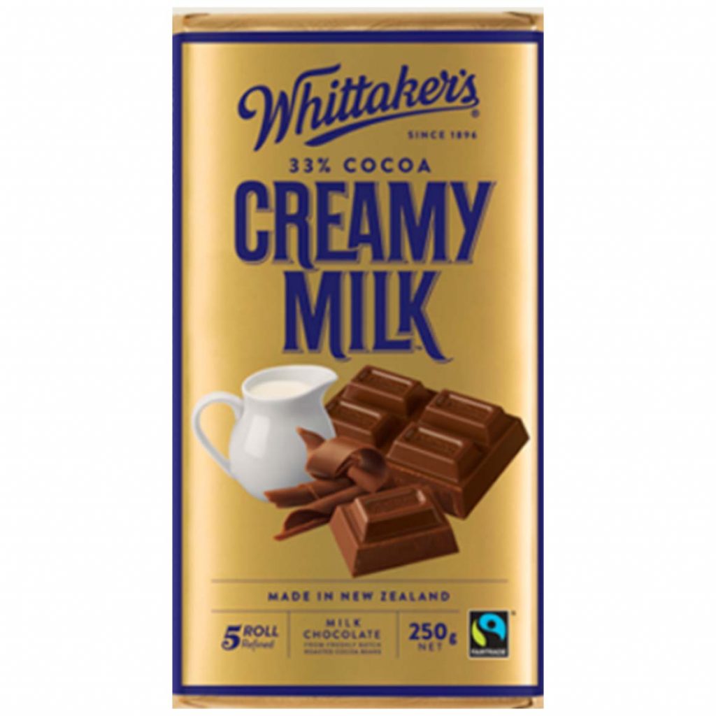 Whittakers Chocolate Block Creamy Milk 250g Kiwi Fine Foods 1701