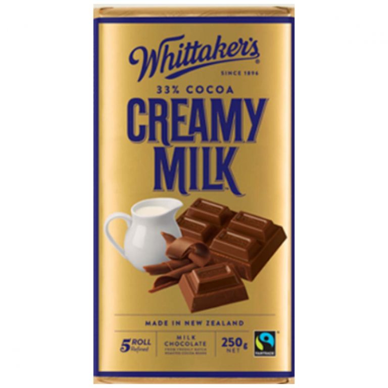 Whittakers Chocolate Block Creamy Milk 250g Kiwi Fine Foods 4468