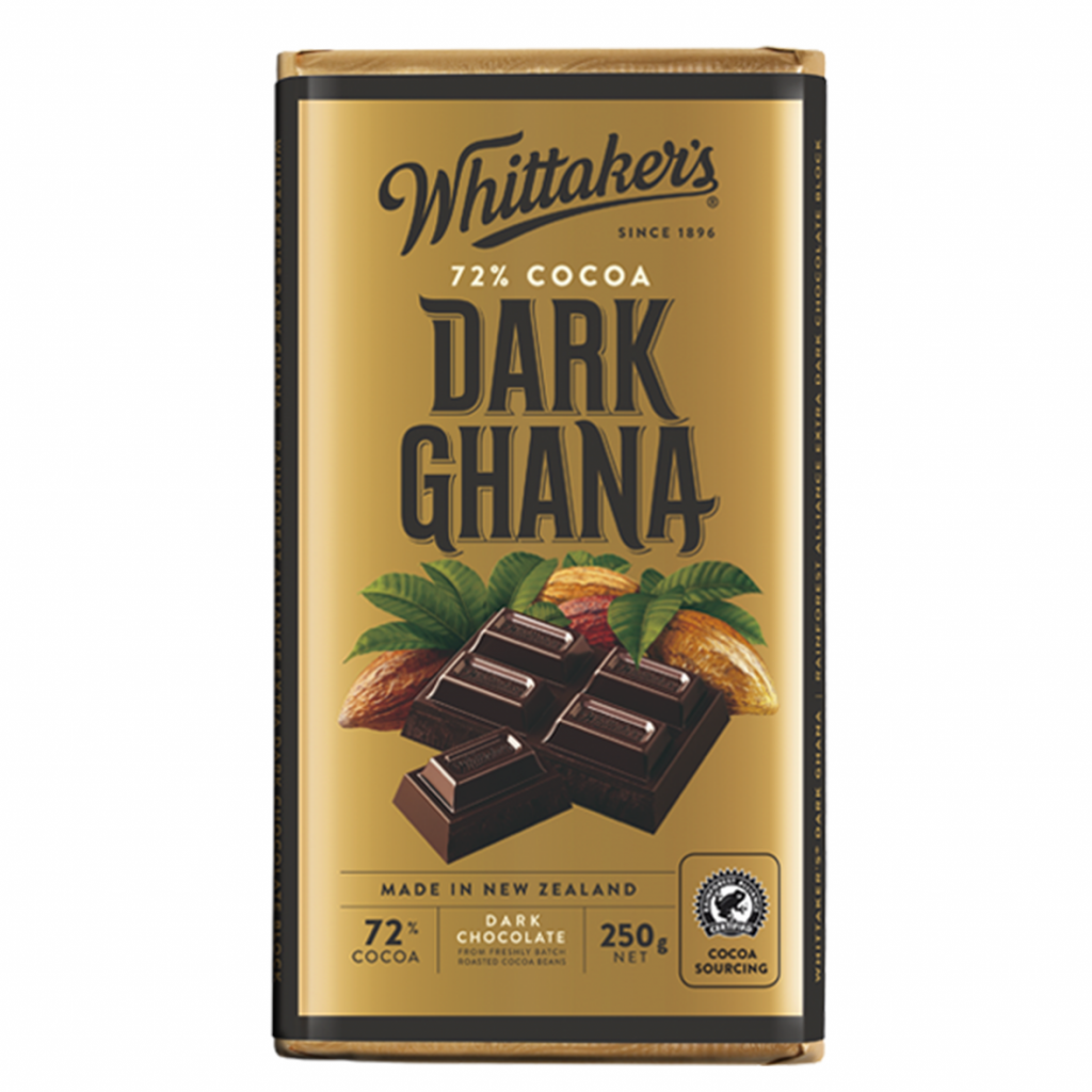 Whittakers Chocolate Block Dark Ghana 250g Kiwi Fine Foods 1745